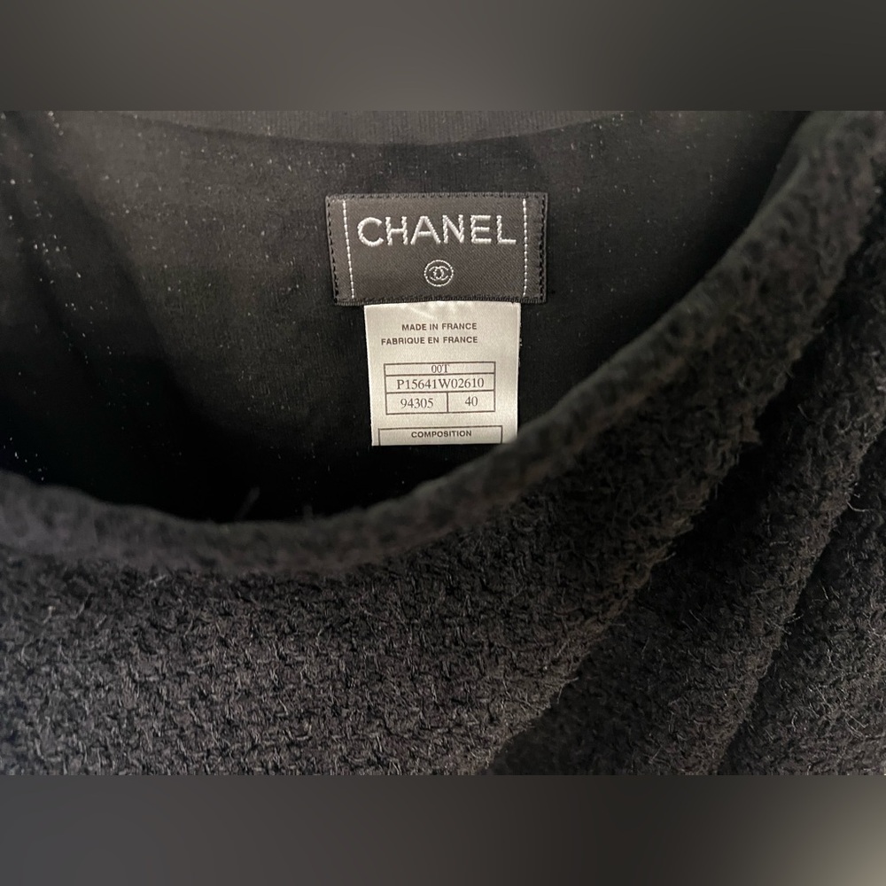 *NWT* Chanel Black Nylon/Wool/Silk Tweed Jacket & Skirt Suit or Midi dress - Picture 15 of 15